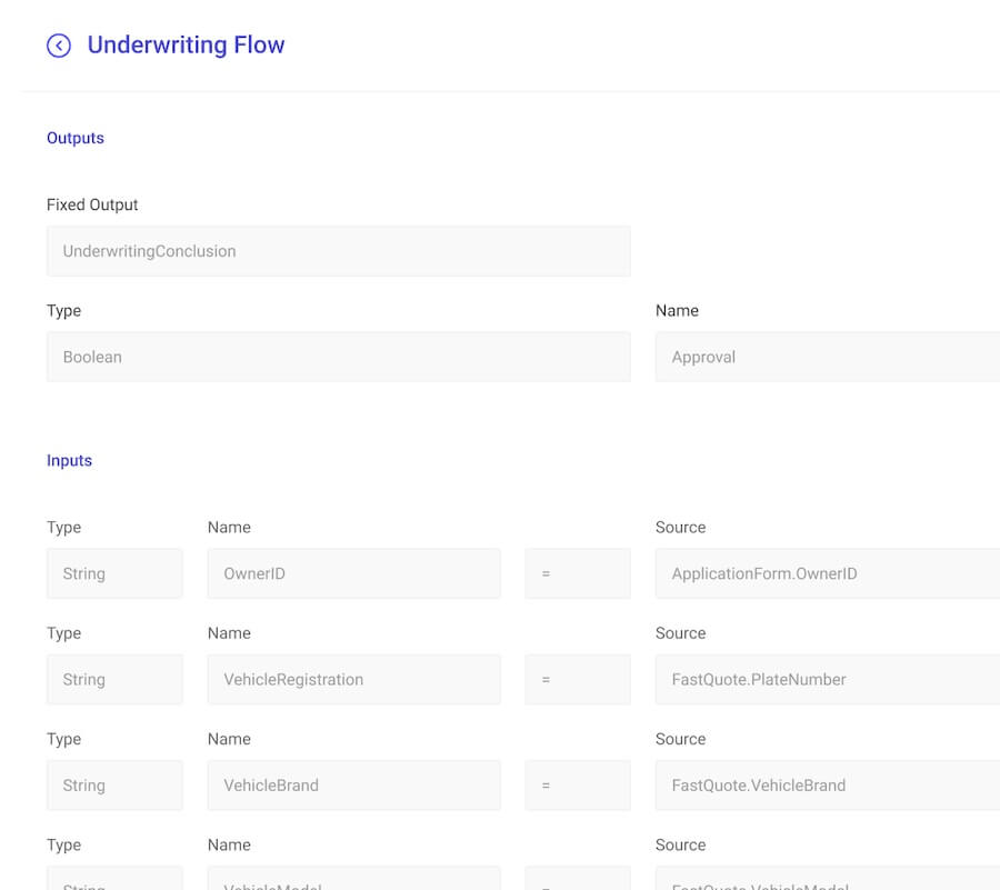 underwriting flow snippet